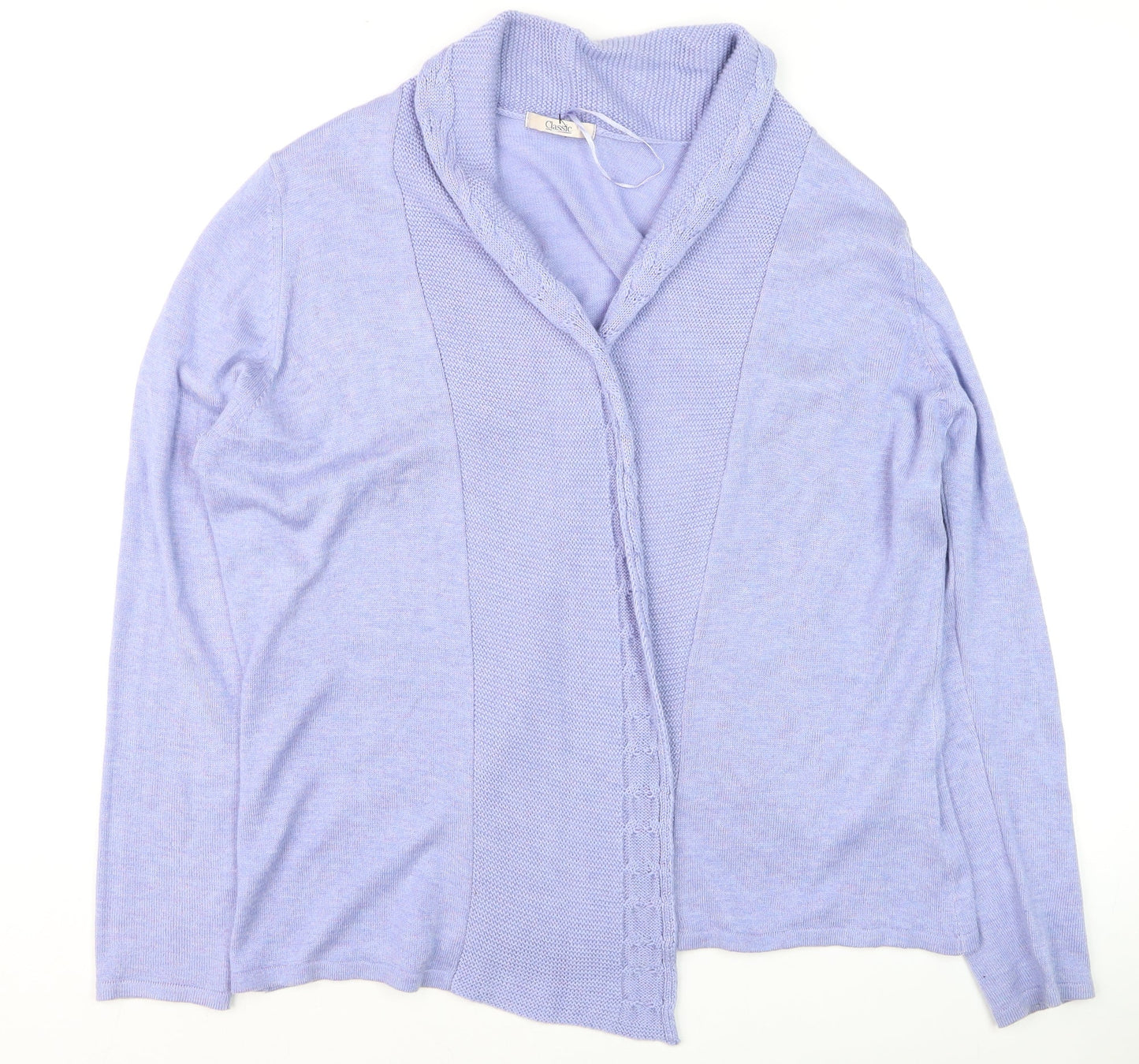 Marks and Spencer Women Purple Size 18 Open Knit Cardigan