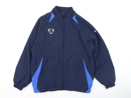 Nike Boys Blue Full Zip Track Jacket Size 10-12 Years Polyester Sportswear