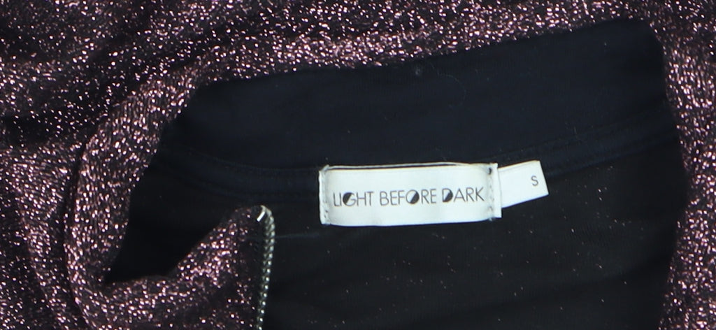 Light Before Dark Women's Purple Glitter Short Sleeve Bodycon Dress S