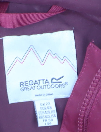 Regatta Women's Red Waterproof Hooded Rain Jacket Size 22