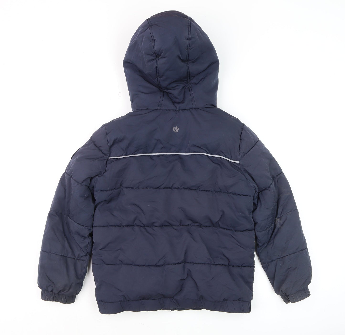 FatFace Boys Blue Hooded Puffer Jacket 8-9 Years Lined Winter Coat