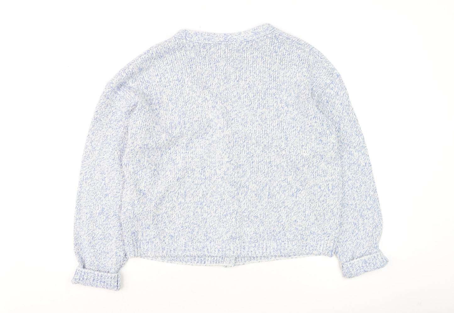 Marks and Spencer Women Blue Knit Button Cardigan M Classic Fit