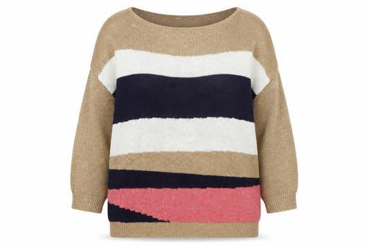Superdry Women's Multicoloured Striped Boat Neck Pullover Jumper S