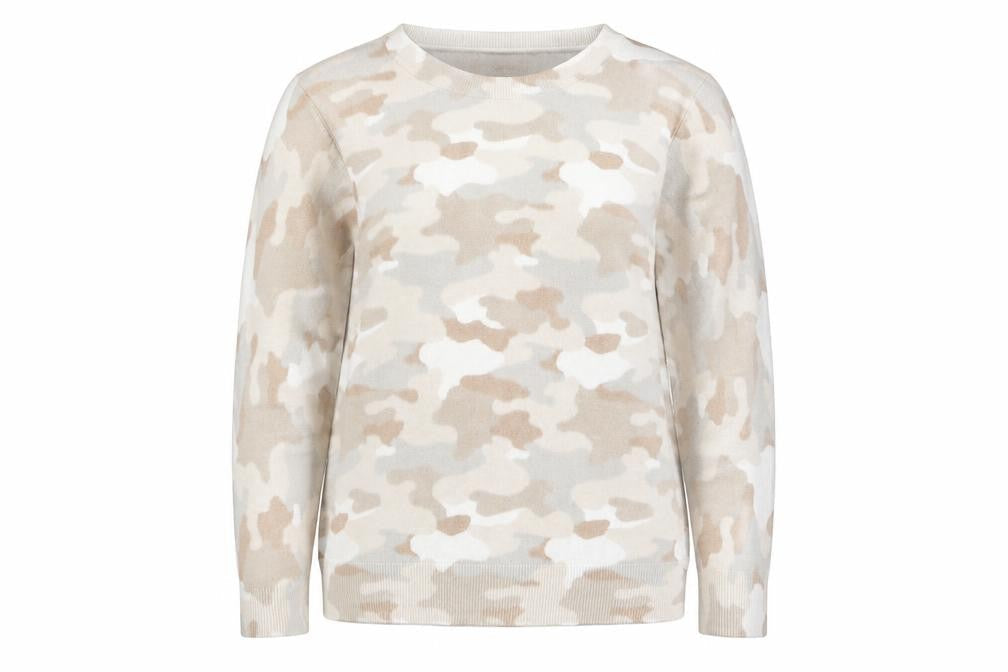 Marks and Spencer Women Beige Camouflage Jumper Size 12