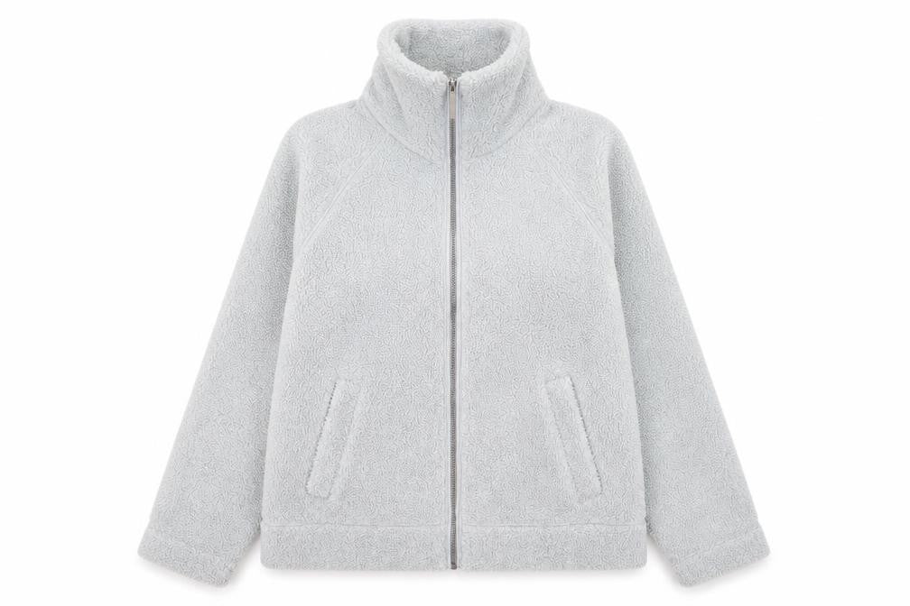 Part Two Womens Grey Fleece Zip Jacket Size 14 Warm Autumn Layer