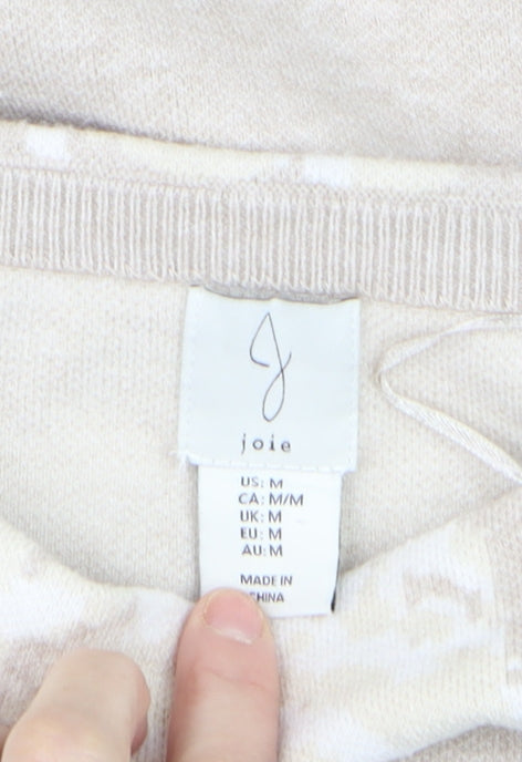 Joie Womens Beige Floral Knit Pullover Jumper Size M