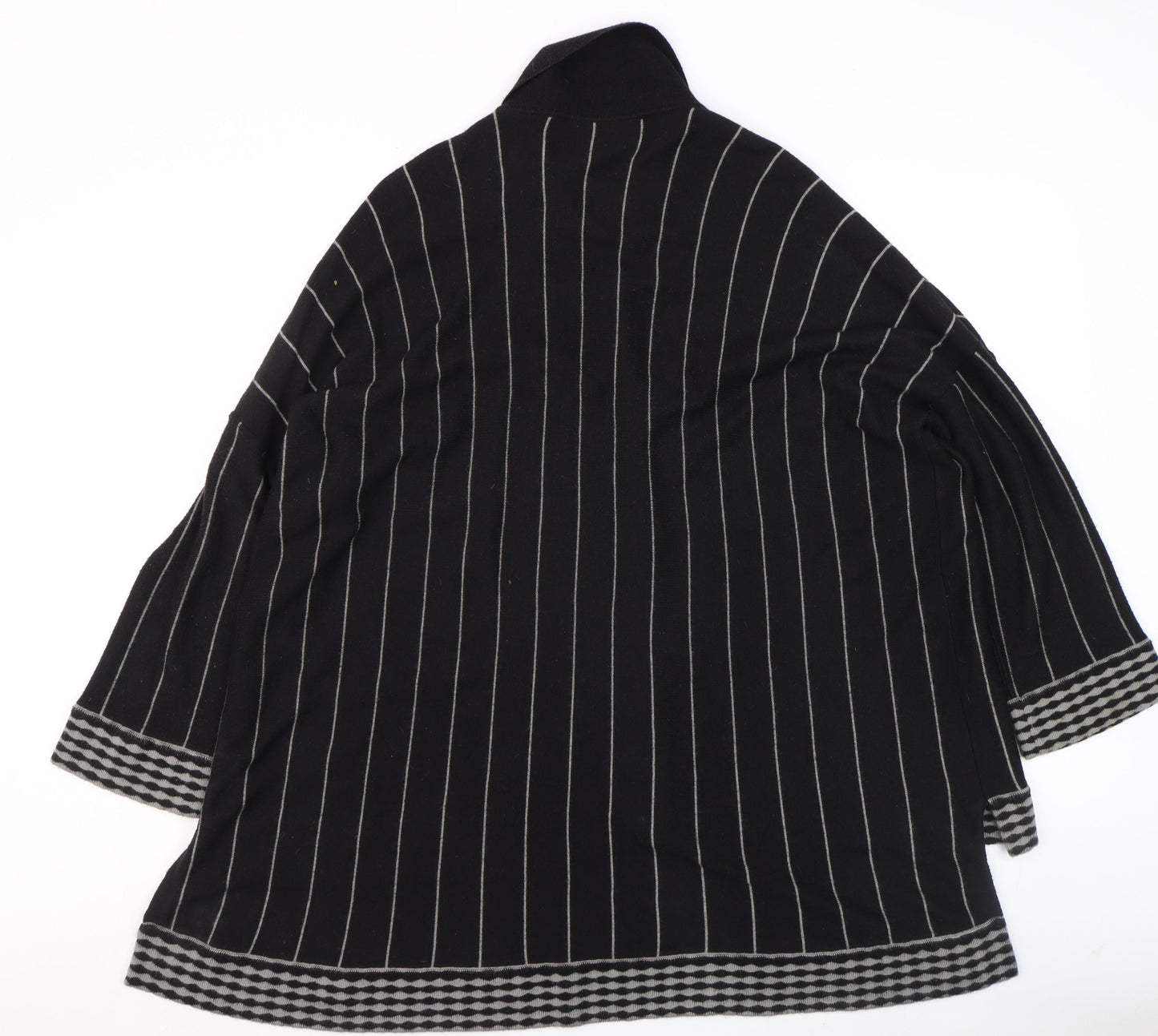 Wall Women’s Black Striped Alpaca Blend Collared Cardigan Size S