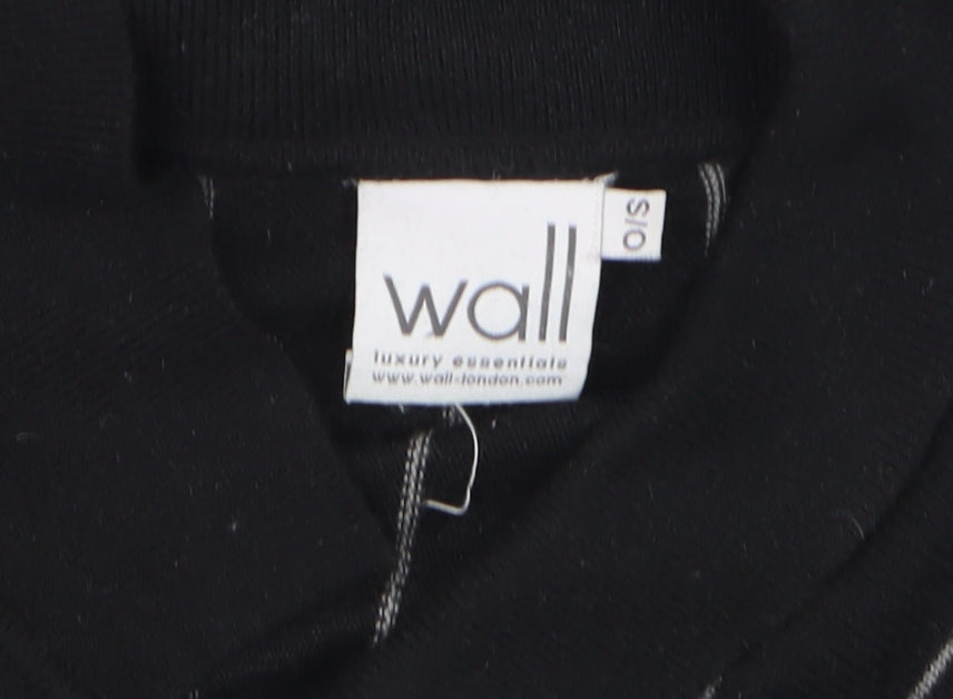 Wall Women’s Black Striped Alpaca Blend Collared Cardigan Size S