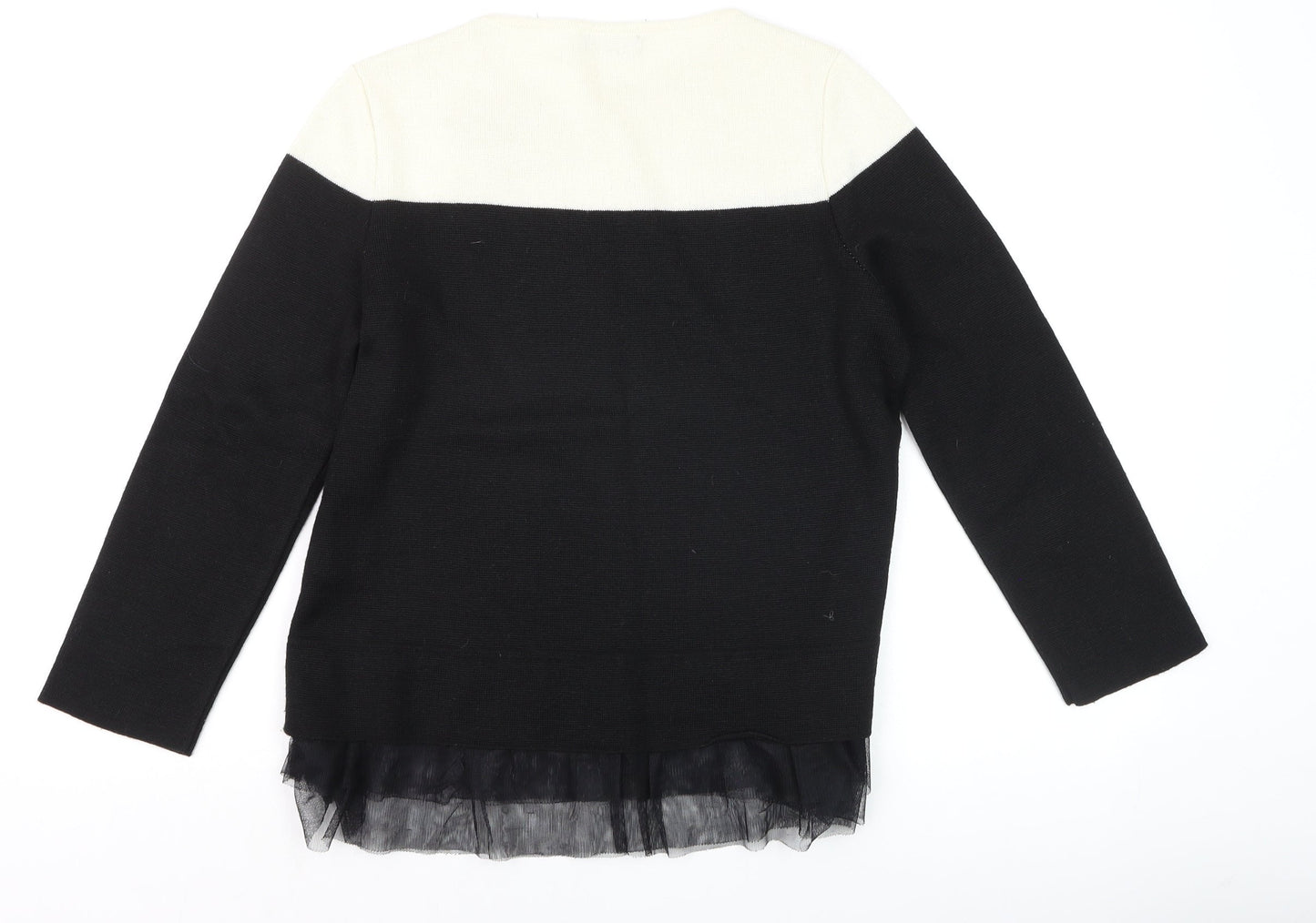 Maria Bellentani Women Black Wool Blend Pullover Jumper Size 10