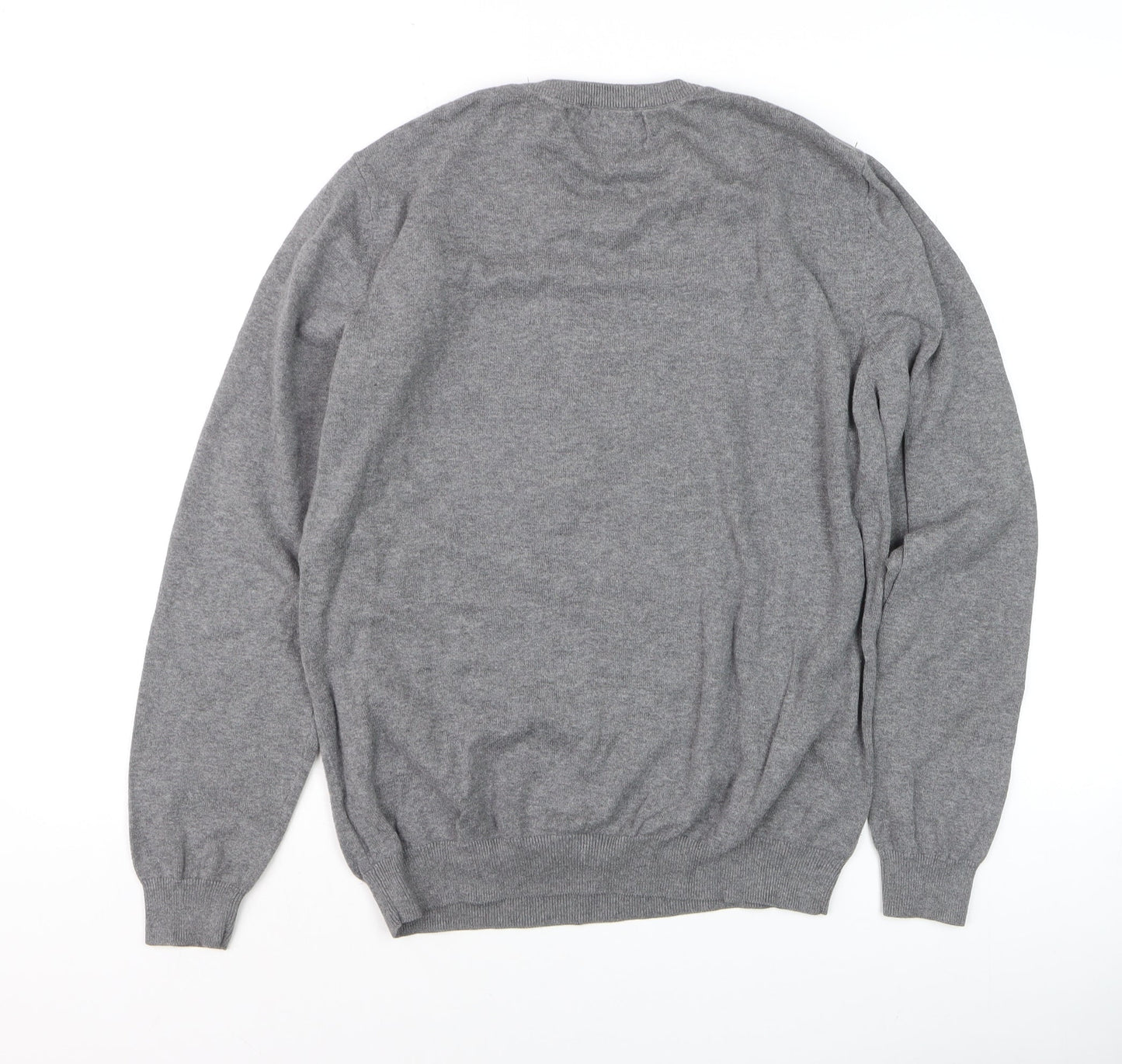 Next Men’s Grey Dog Graphic Cotton Crew Neck Jumper Size M