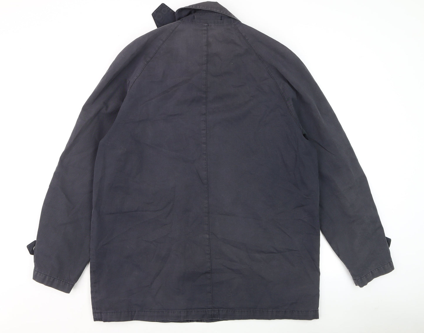Aquascutum Men Blue Medium Rain Coat Cotton Water Resistant Jacket