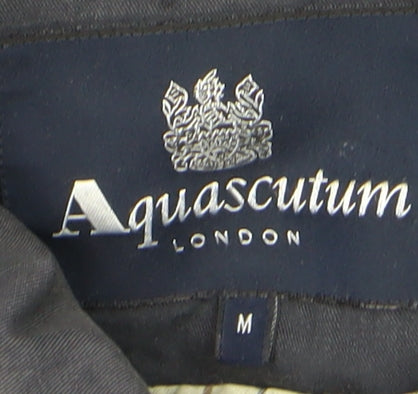 Aquascutum Men Blue Medium Rain Coat Cotton Water Resistant Jacket