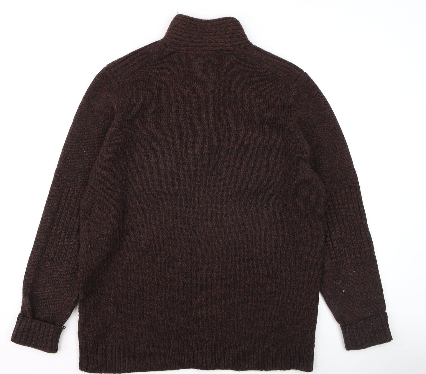 Dissident Men's Brown Henley Knit Jumper Size M