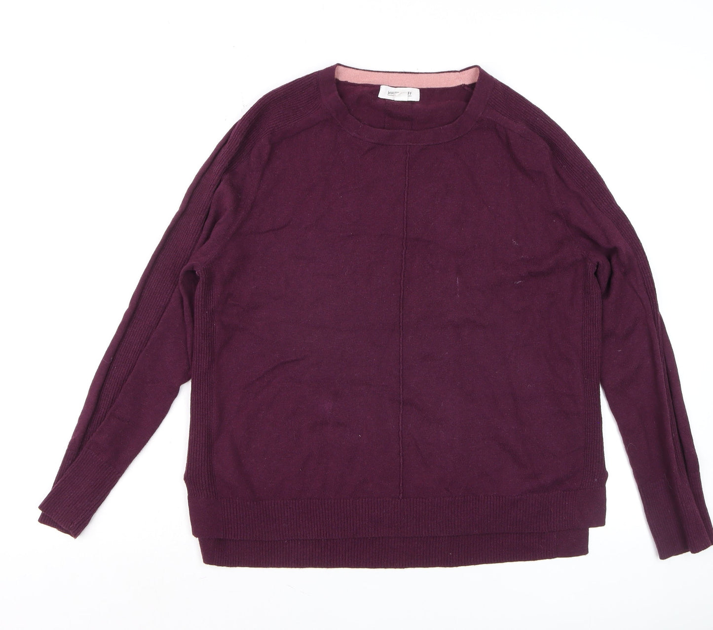 White Stuff Women's Purple Merino Cotton Jumper Size 16