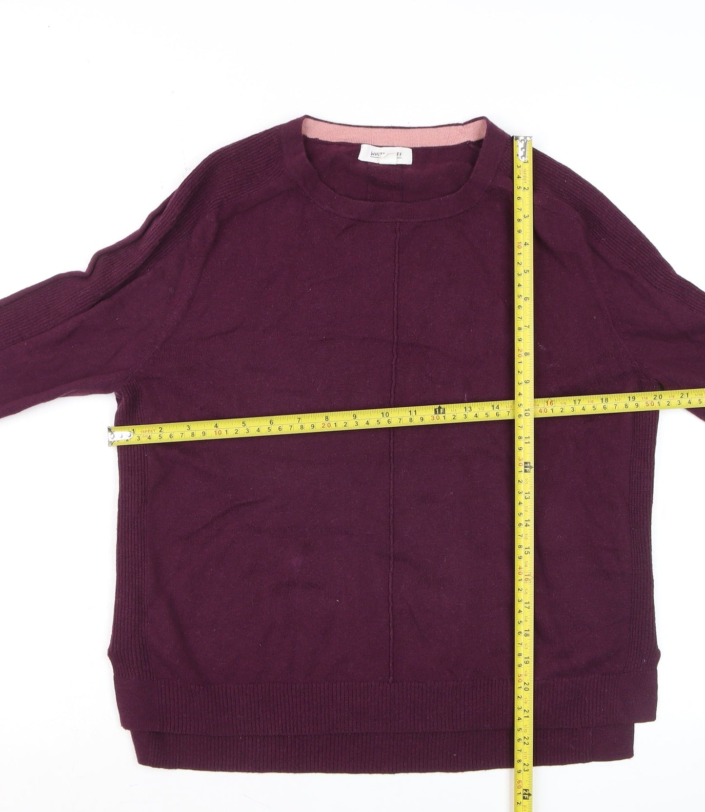White Stuff Women's Purple Merino Cotton Jumper Size 16