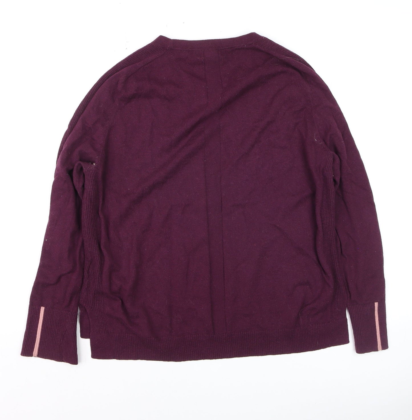 White Stuff Women's Purple Merino Cotton Jumper Size 16