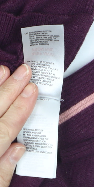White Stuff Women's Purple Merino Cotton Jumper Size 16