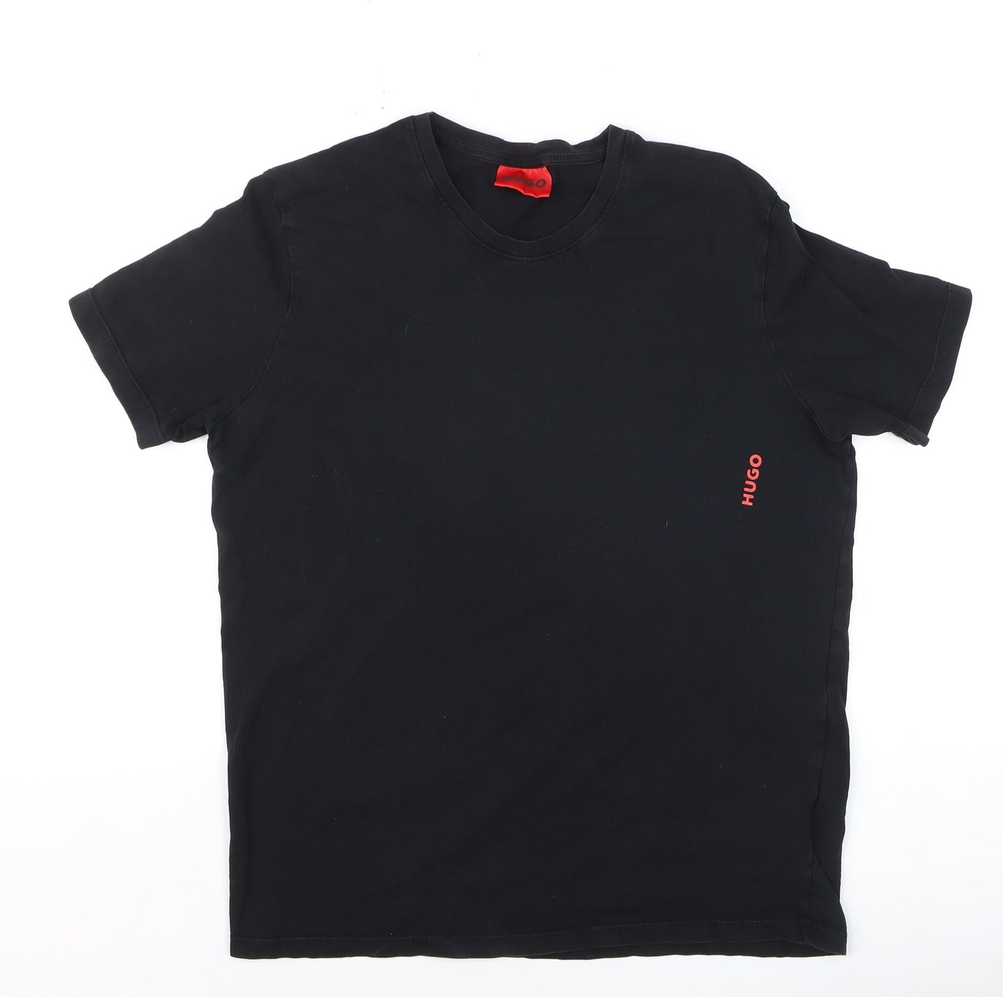 Hugo Boss Men's Black Crew Neck Cotton Logo T-Shirt Size M