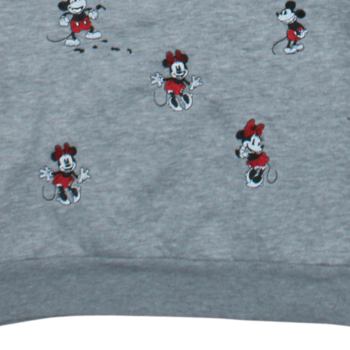 Disney Women's Grey Mickey & Minnie Crew Neck Sweatshirt Size M