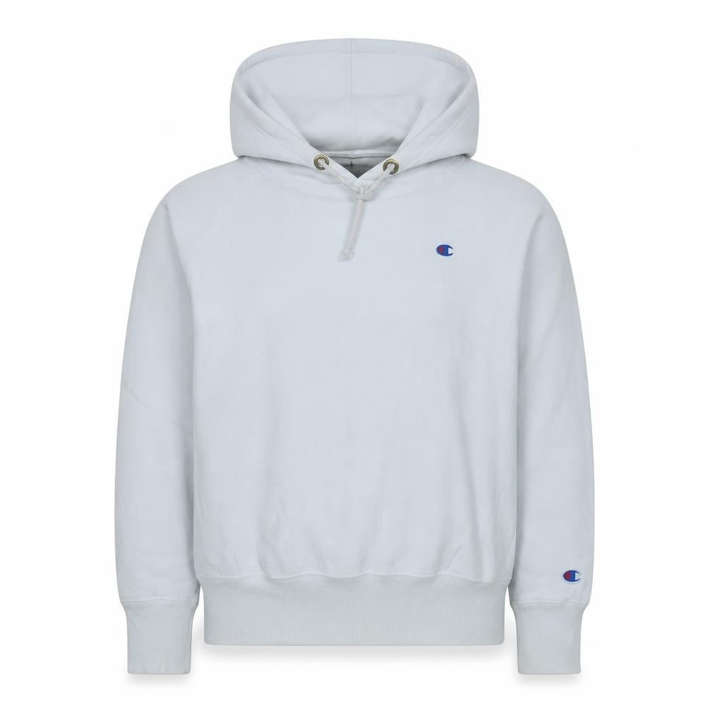 Champion Women White Small Pullover Hoodie Reverse Weave Cotton Blend