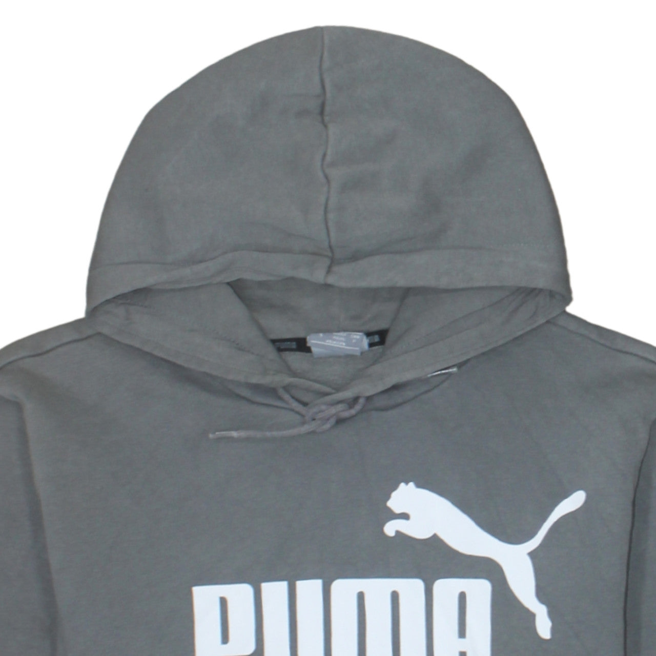 Puma Men's Grey Pullover Hoodie Size S Logo Fleece Sweatshirt