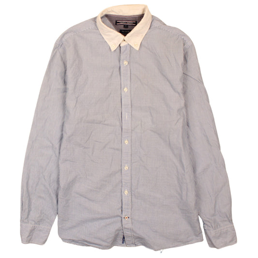Tommy Hilfiger Men's Blue Striped Button-Down Shirt Size S New York Fit