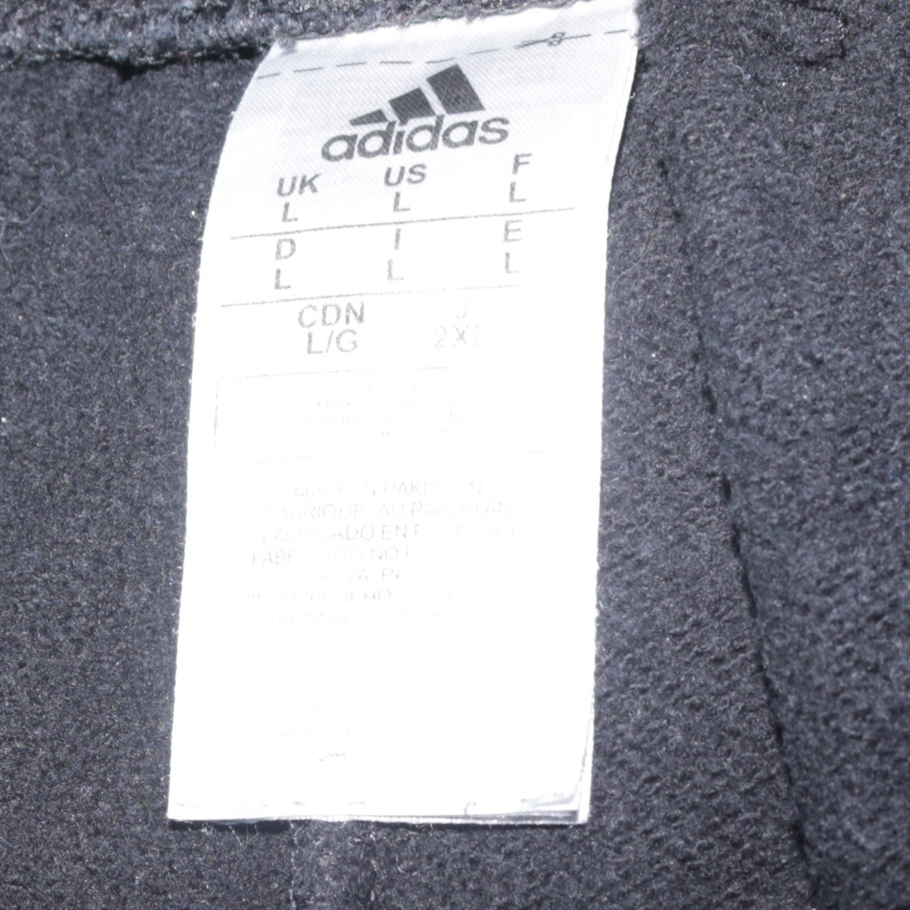 Adidas Men's Black Fleece Sweatpants L Regular Fit Activewear Trousers