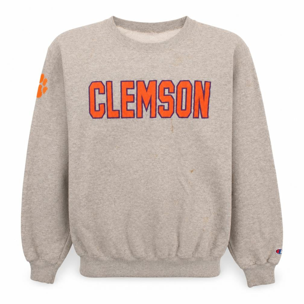 Champion Men's Grey Clemson Graphic Pullover Sweatshirt M
