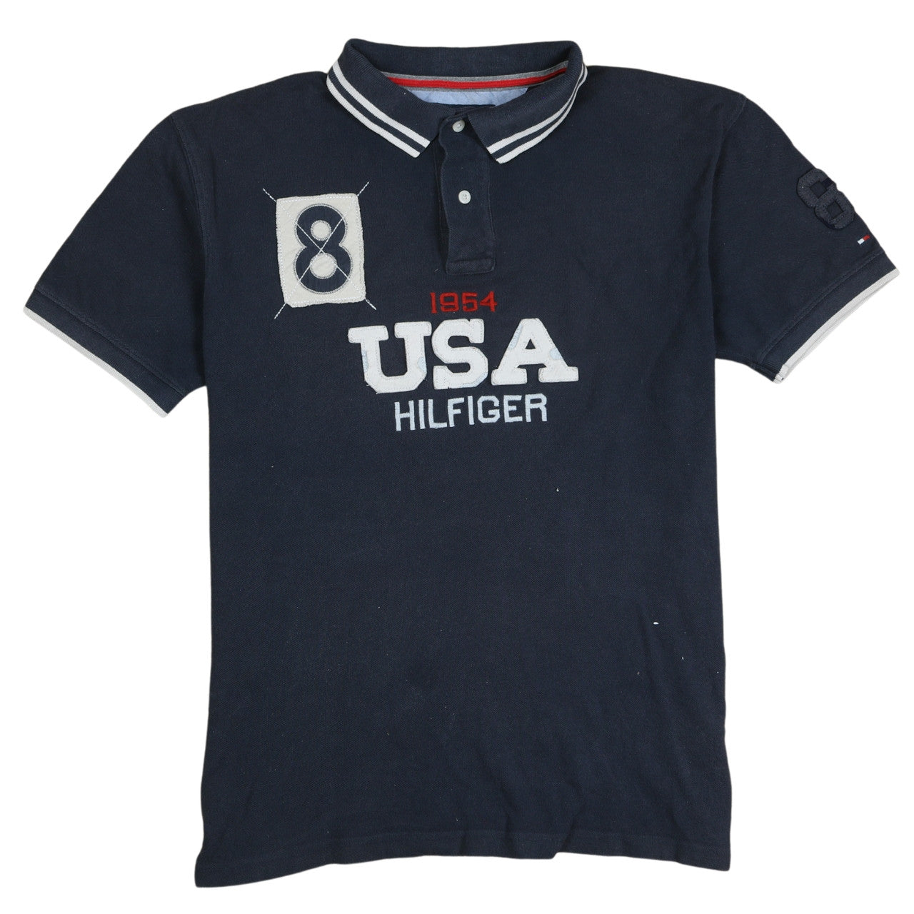 Tommy Hilfiger Men Navy Blue Polo Shirt L USA Embroidered Classic