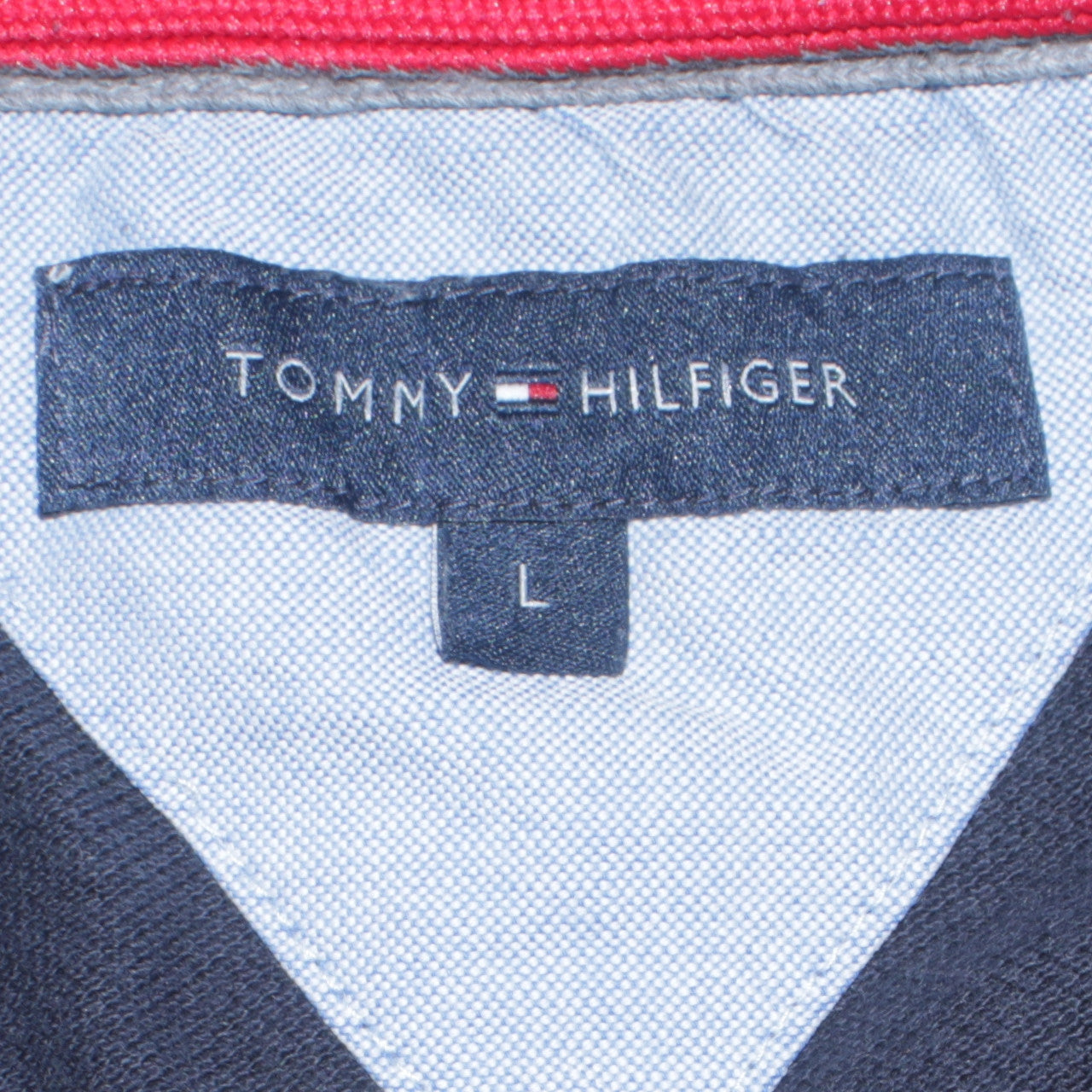 Tommy Hilfiger Men Navy Blue Polo Shirt L USA Embroidered Classic