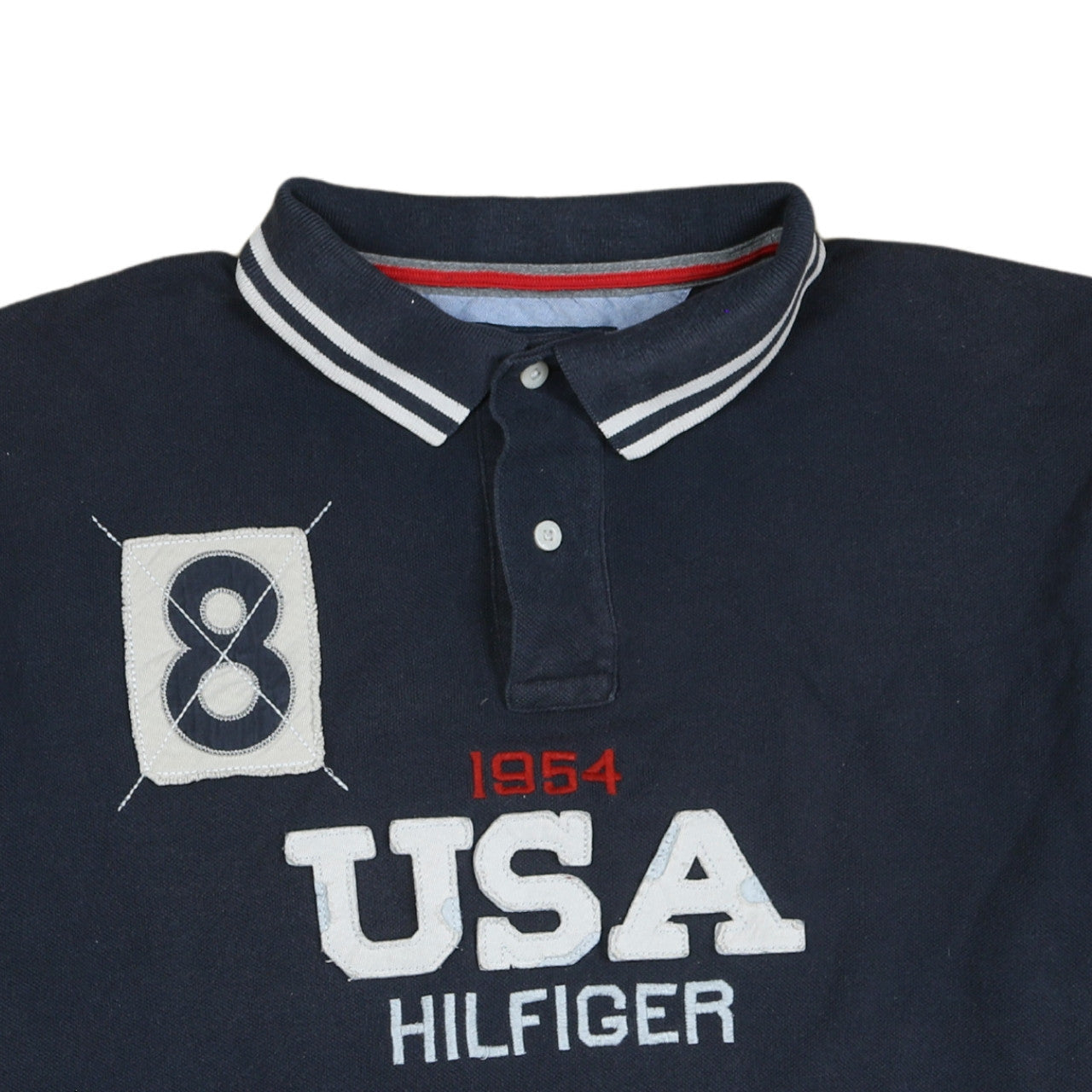 Tommy Hilfiger Men Navy Blue Polo Shirt L USA Embroidered Classic