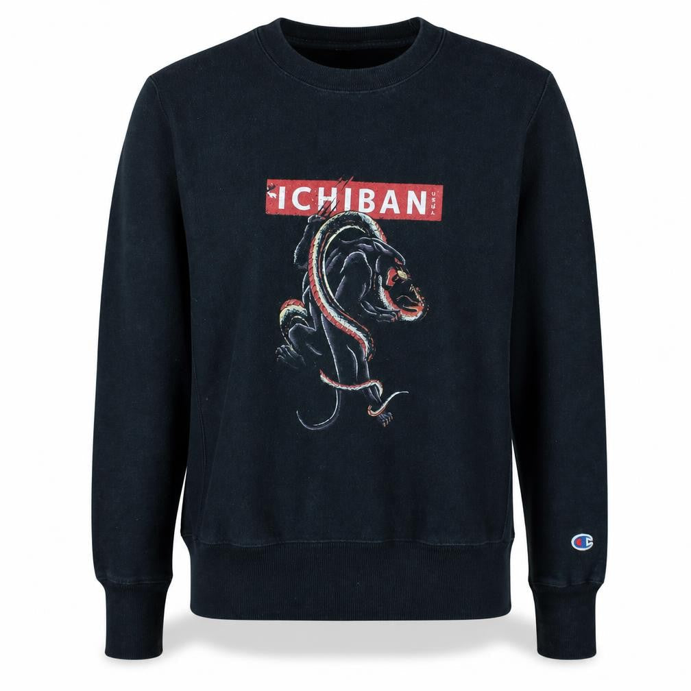 Champion Men's Black Ichiban Graphic Pullover Sweatshirt Size S