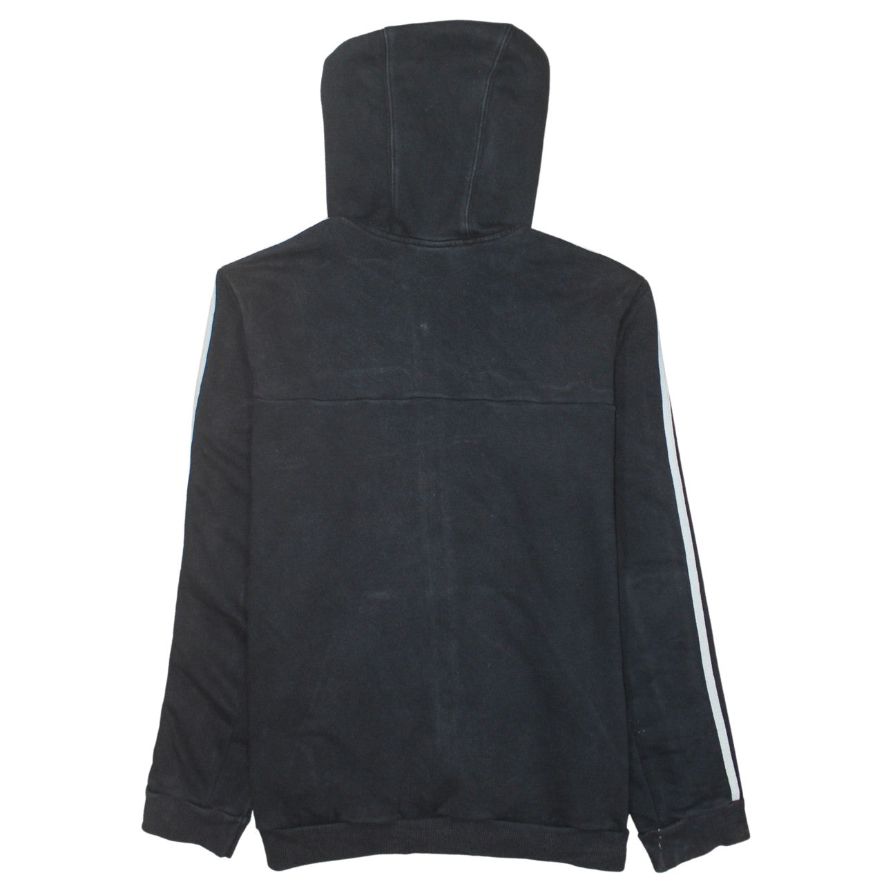 Adidas Women Black XL Full Zip Hoodie with Stripes