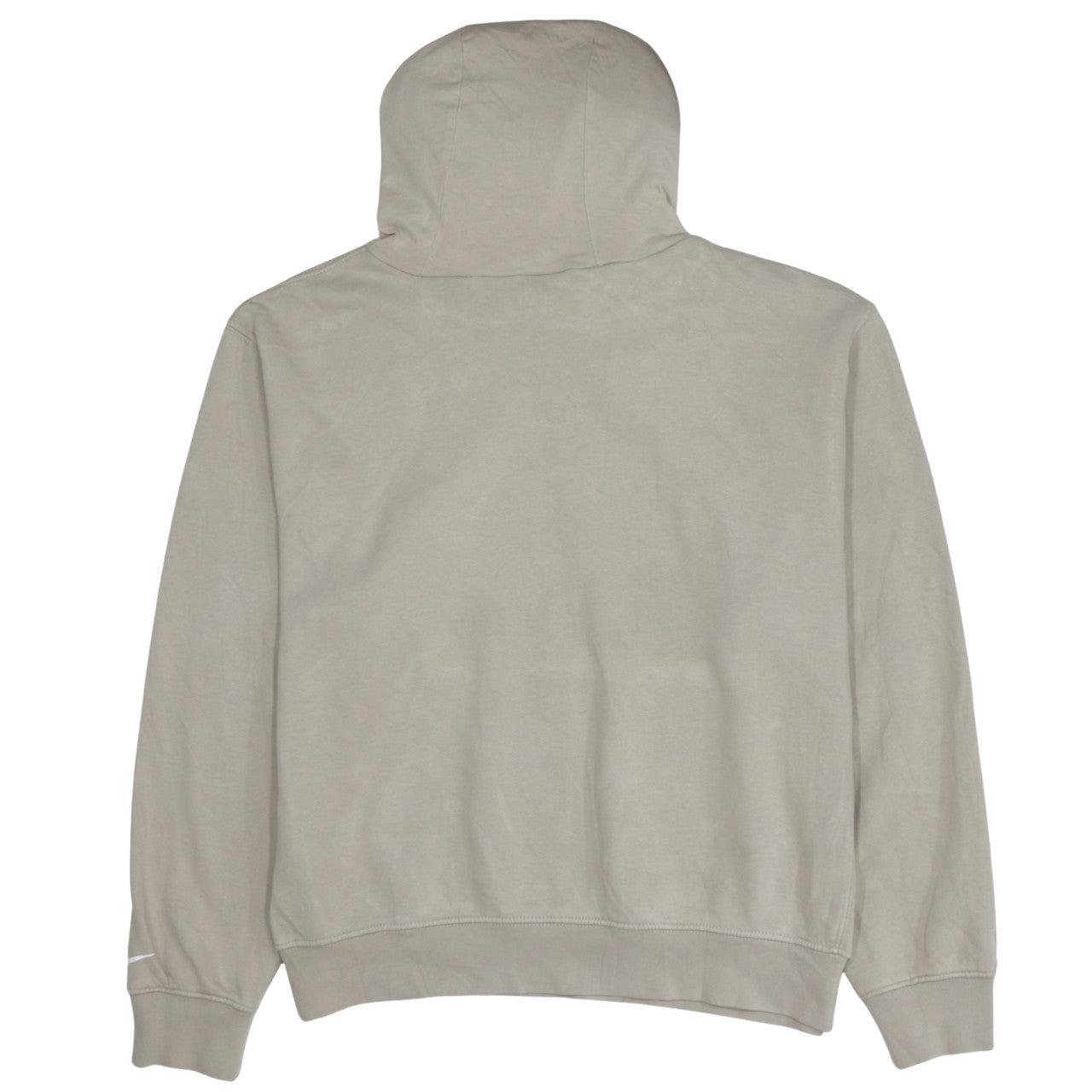 Nike Men Beige Pullover Hoodie M Logo Graphic Sportswear