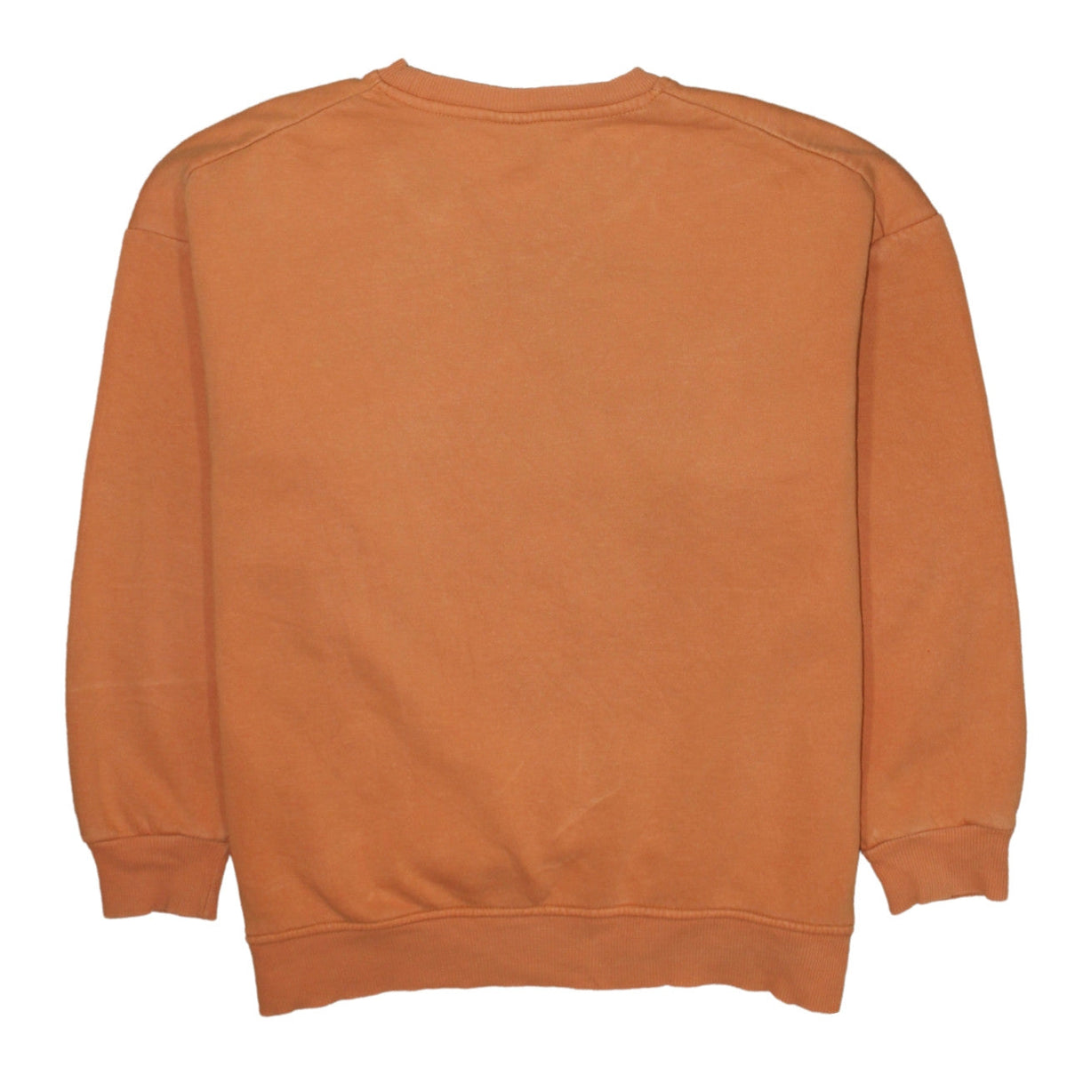 Disney Mickey Mouse Orange Sweatshirt Women S 10/12 Cotton Blend Crew Neck