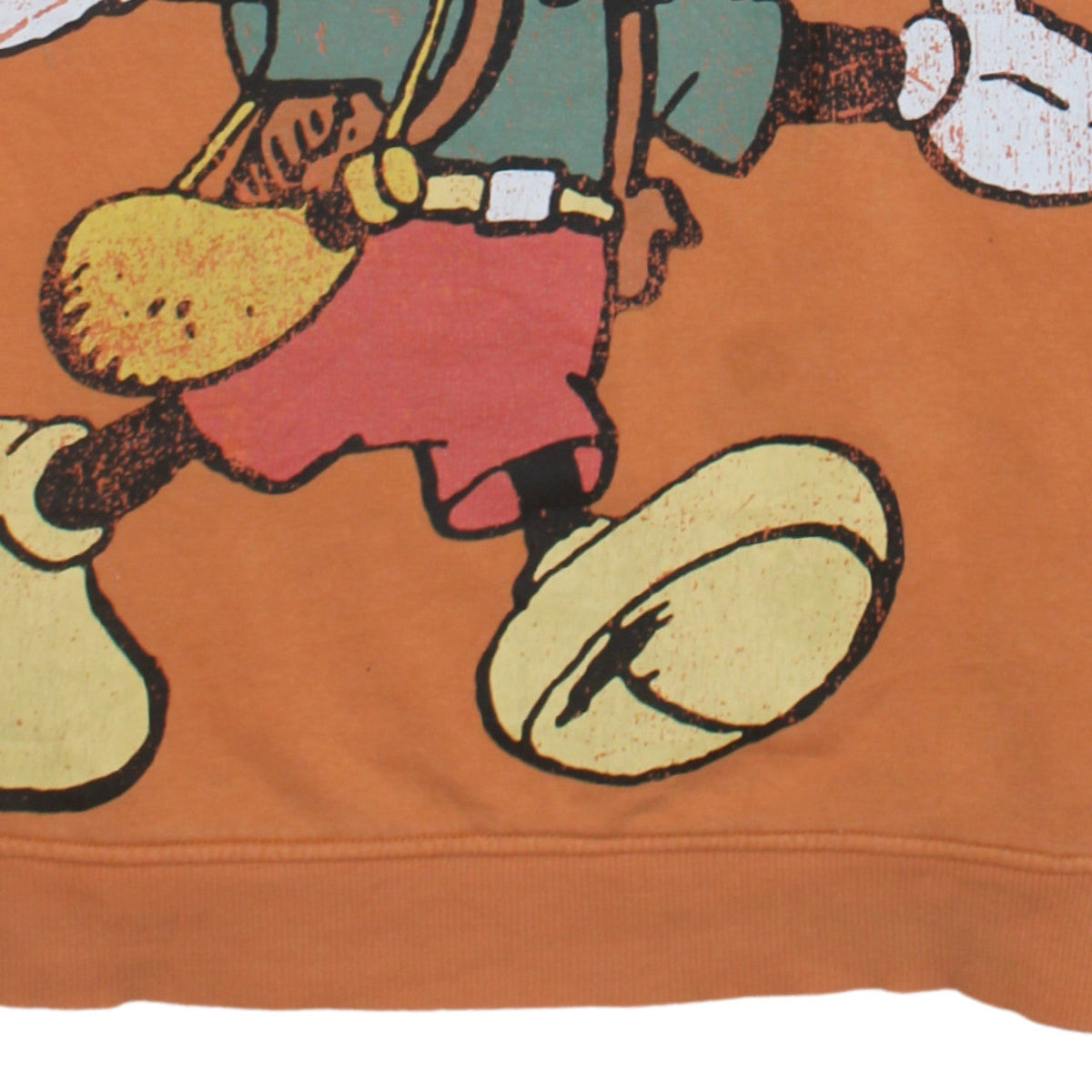 Disney Mickey Mouse Orange Sweatshirt Women S 10/12 Cotton Blend Crew Neck