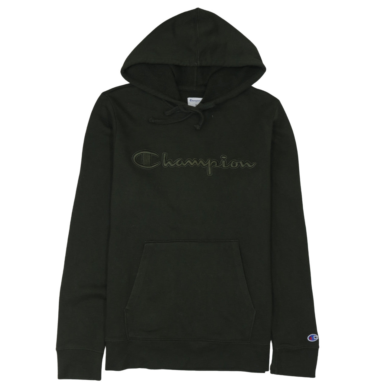 Champion Men's Green Pullover Hoodie M Embroidered Logo Fleece