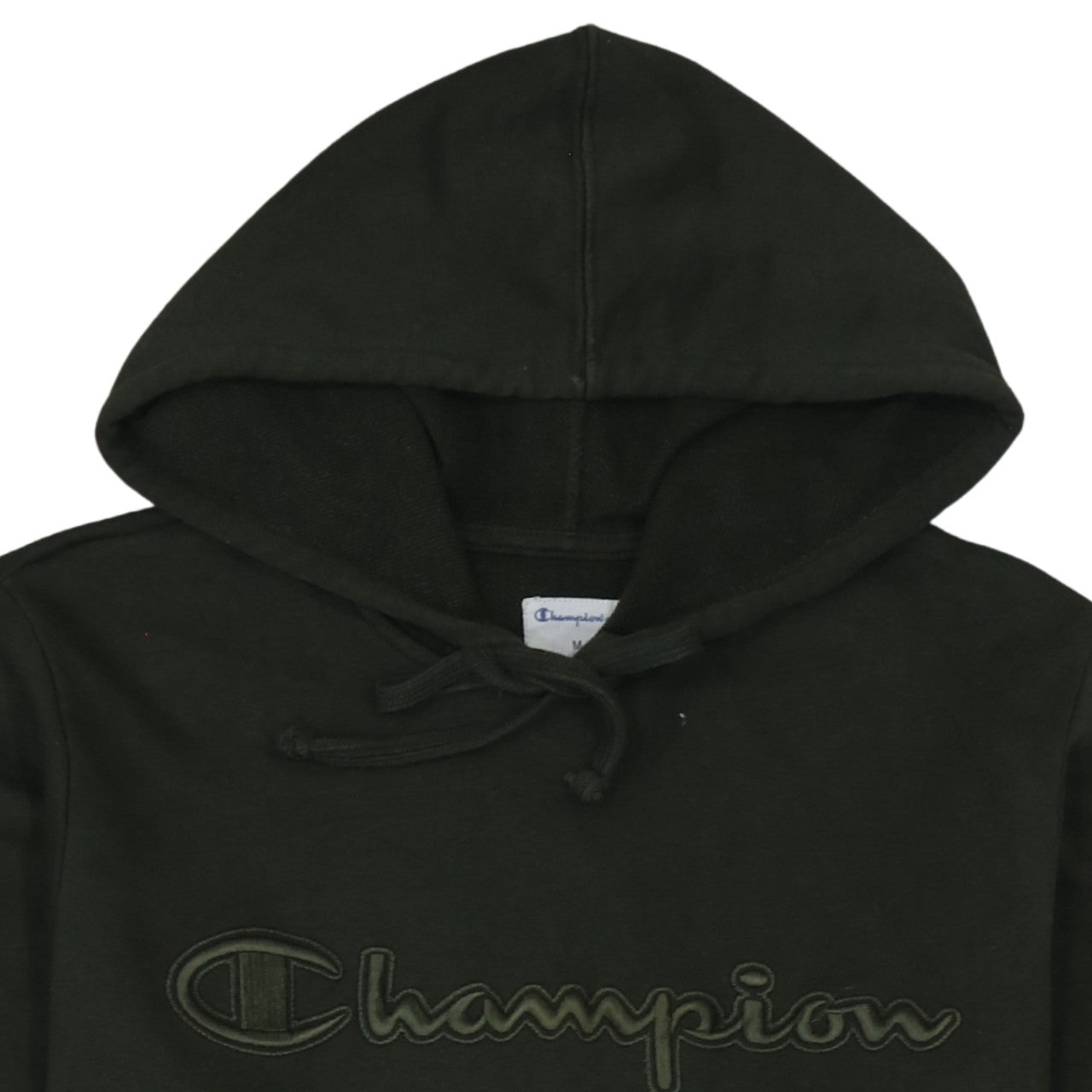 Champion Men's Green Pullover Hoodie M Embroidered Logo Fleece