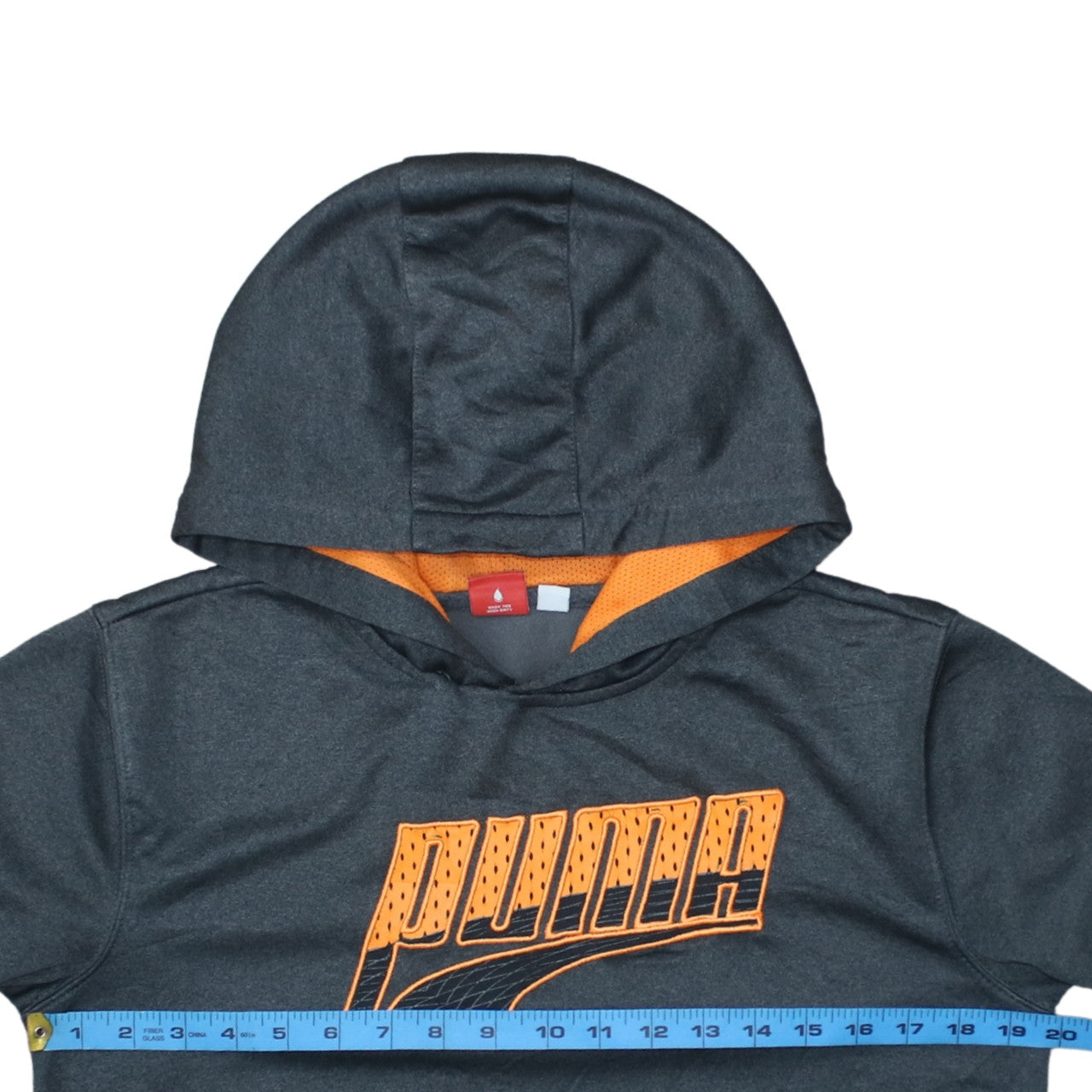 Puma Boys Grey Pullover Hoodie L Graphic Print Fleece Sportswear