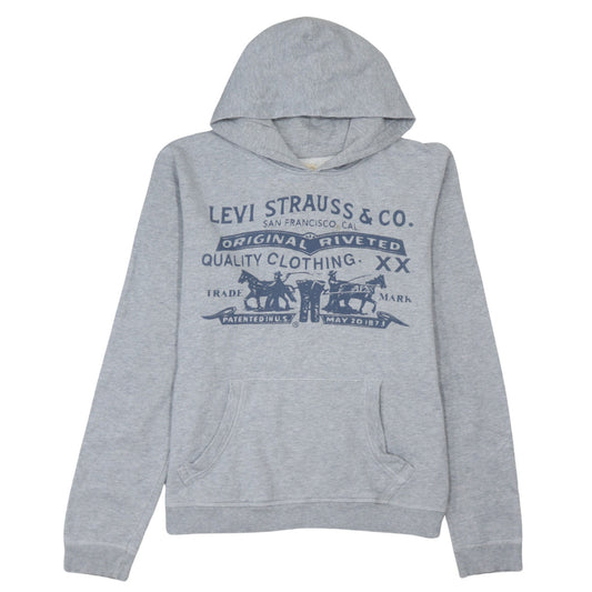 Levi's Boys Grey Hoodie Pullover 16 Years Cotton Graphic Print
