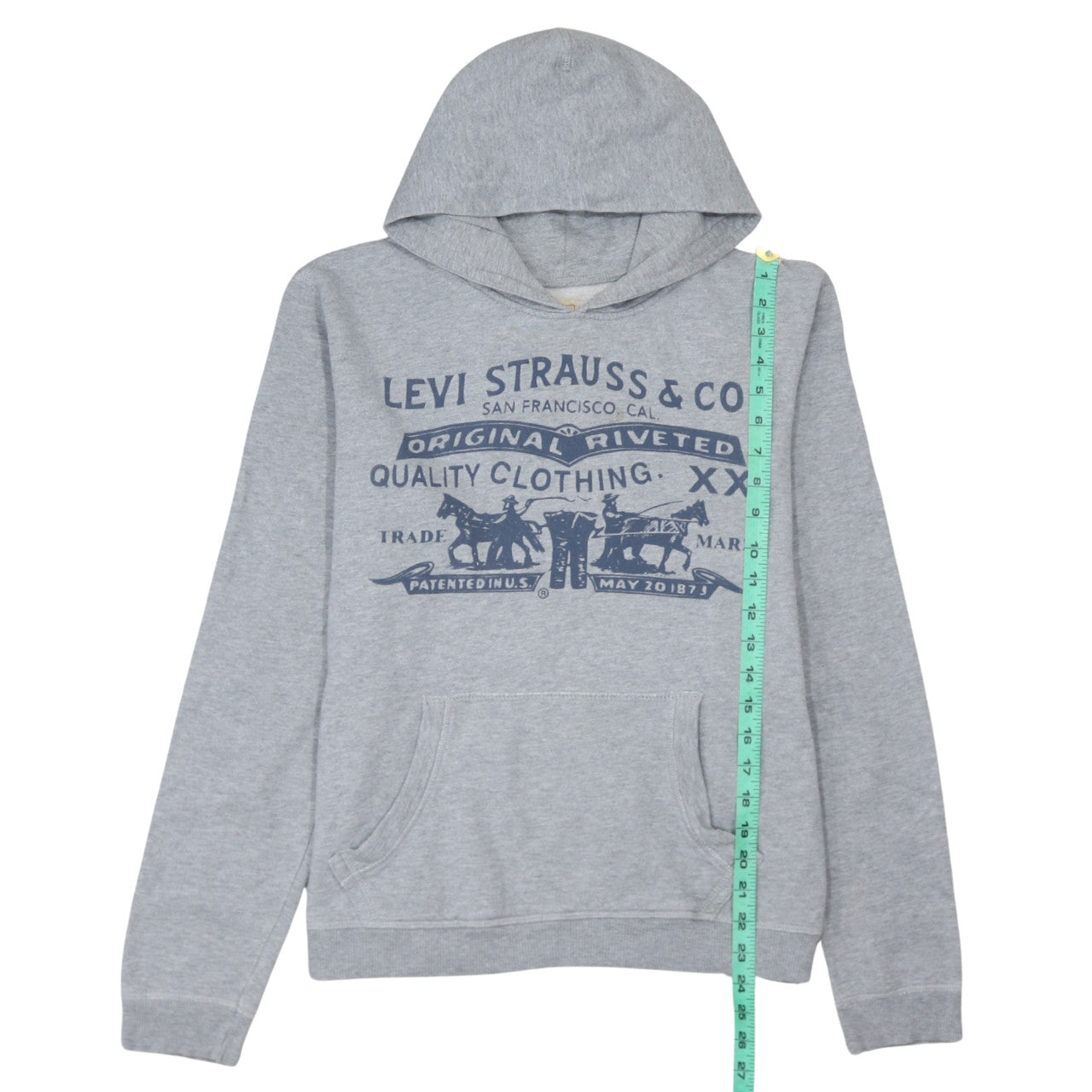 Levi's Boys Grey Hoodie Pullover 16 Years Cotton Graphic Print