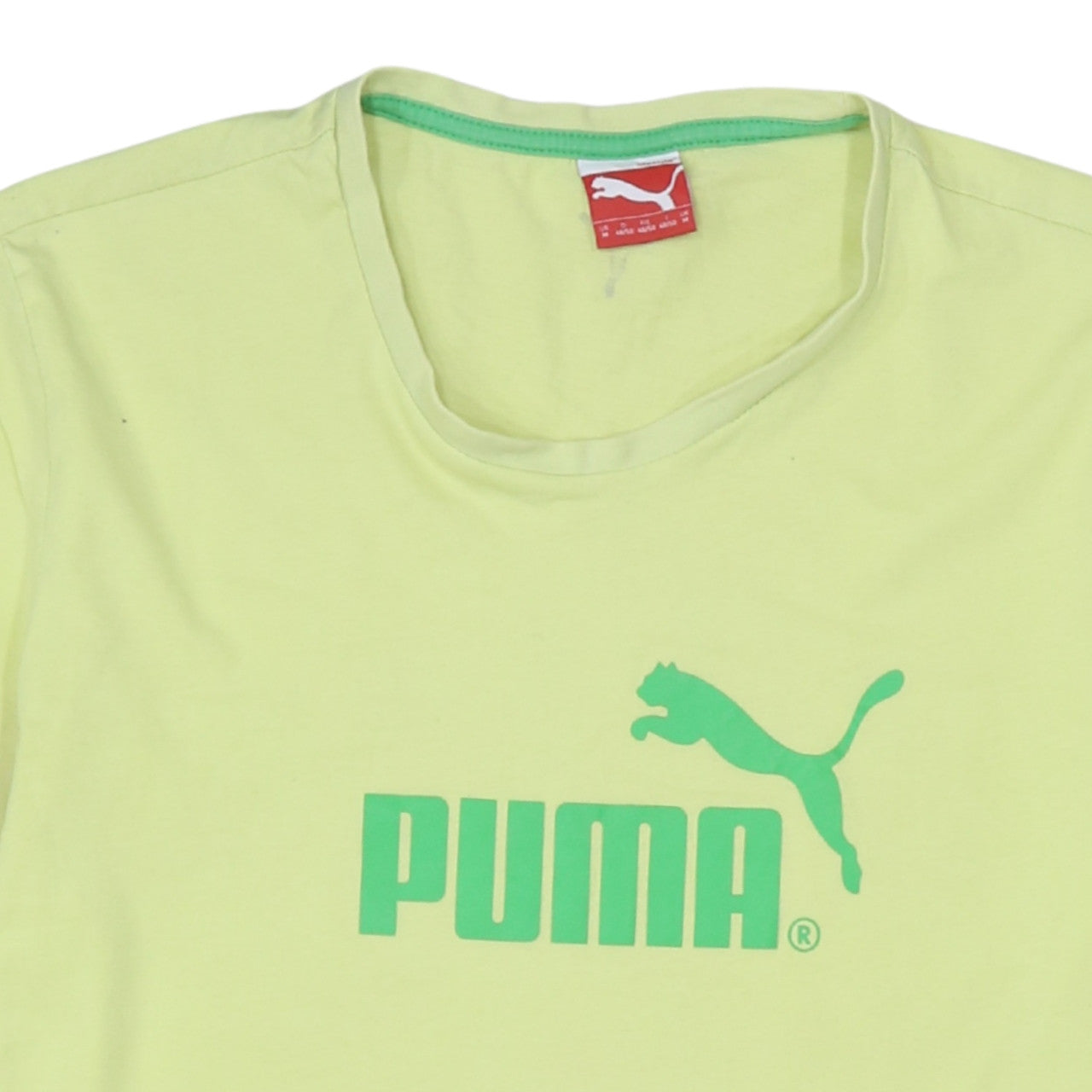 Puma Men's Green Cotton Crew Neck Sports T-Shirt M