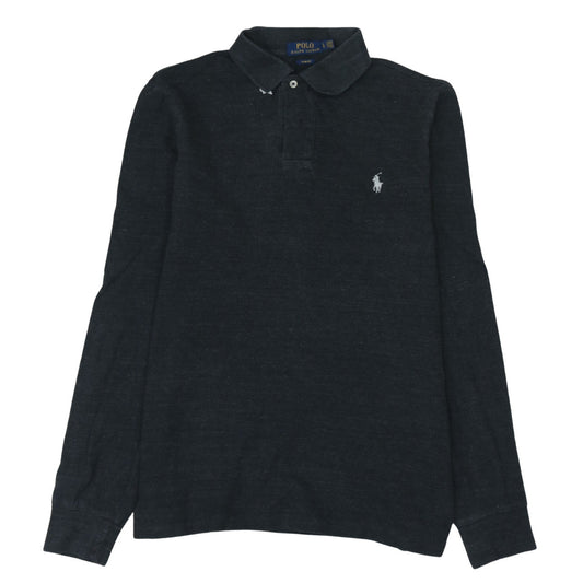 Ralph Lauren Men’s Black Slim Fit Long Sleeve Cotton Polo Shirt L