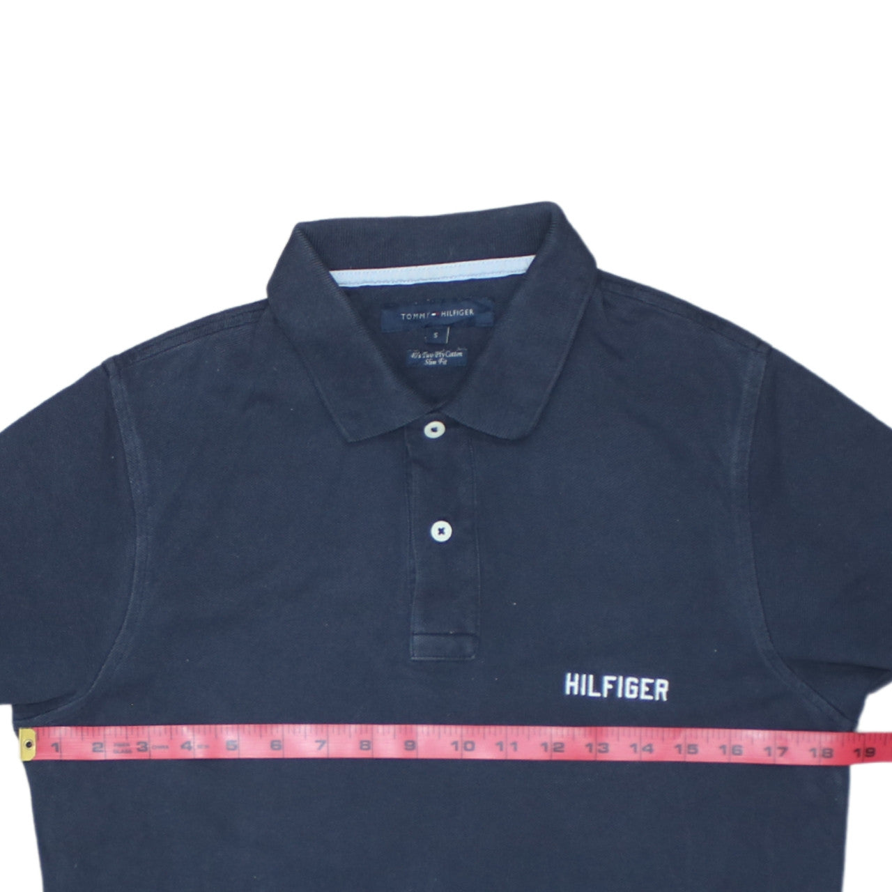 Tommy Hilfiger Men's Blue Slim Fit Cotton Polo Shirt Size S