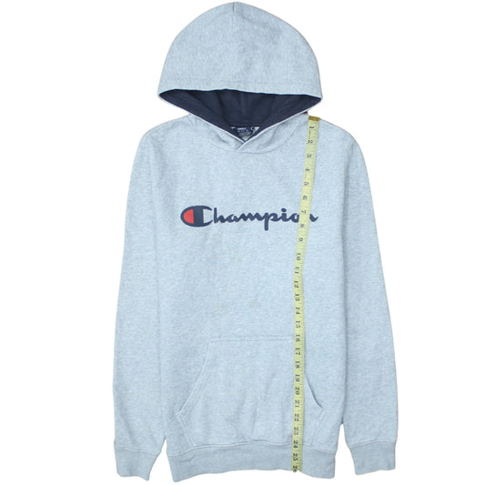 Champion Men's Grey Pullover Hoodie Small Logo Fleece Sweatshirt