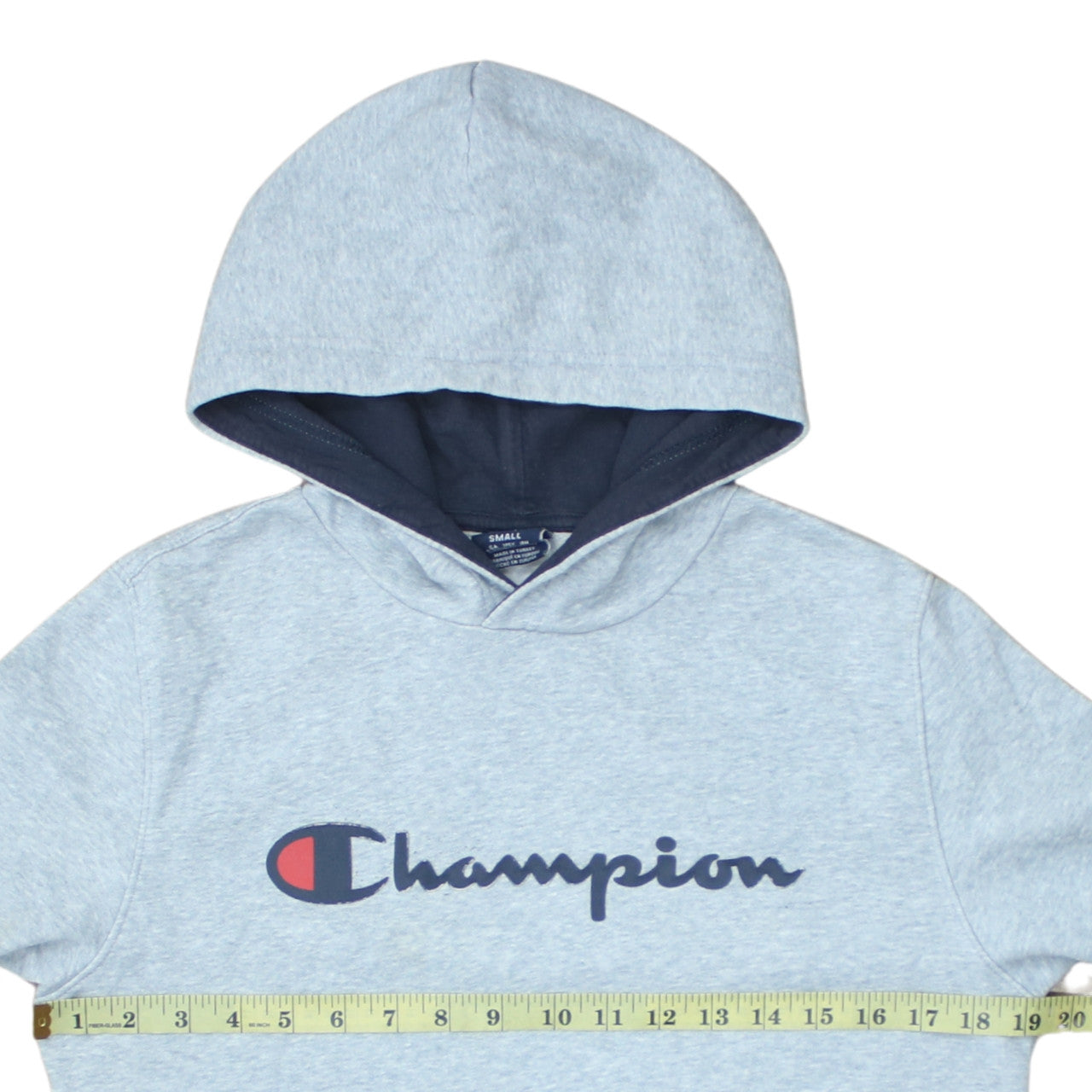 Champion Men's Grey Pullover Hoodie Small Logo Fleece Sweatshirt