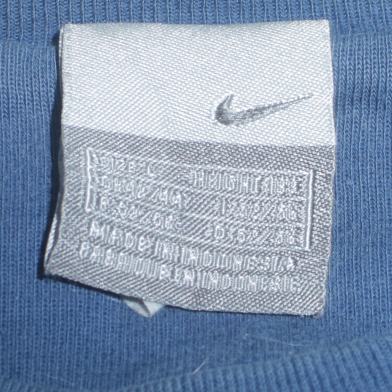 Nike Men's Blue 3/4 Sleeve Crew Neck Sports Top L Vintage