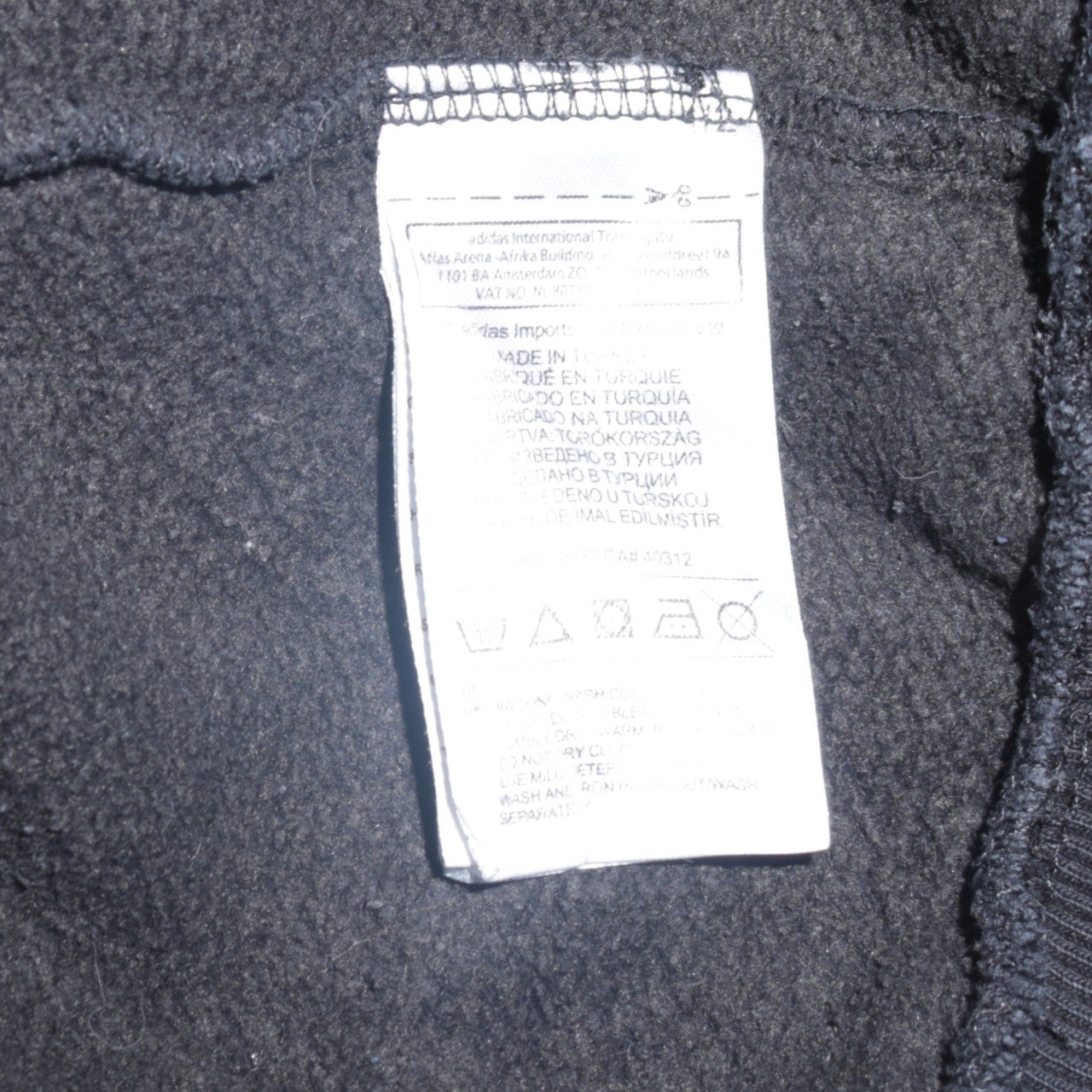 Adidas Men's Black Sequin Logo Pullover Sweatshirt Size S