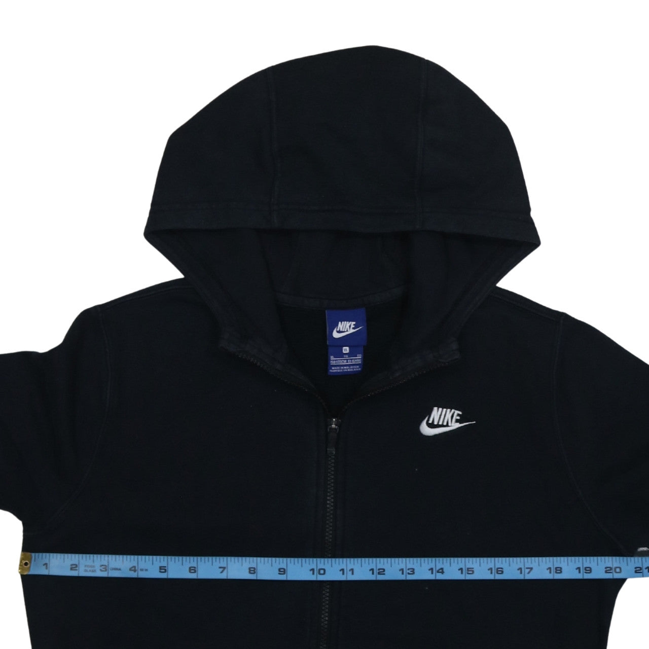 Nike Boys Black Colourblock Full Zip Hoodie XL 13-15 Years Cotton Blend