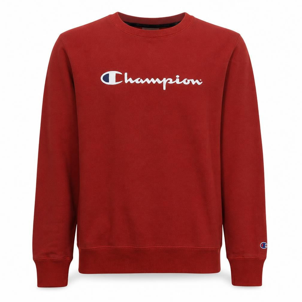 Champion Men's Red Pullover Sweatshirt L Crew Neck Graphic Print